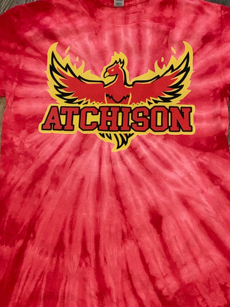 Atchison red tie dye tee